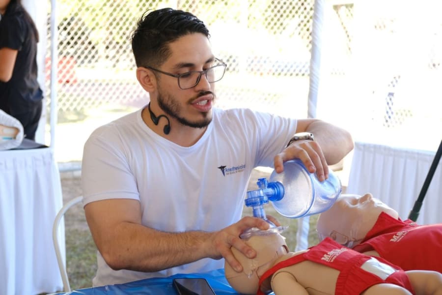 UAG School of Medicine students practicing medicine with hands-on experience
